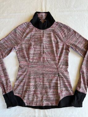 Lululemon Runderful 1/2 Zip Space Dye Camo Berry Rumble Multi / Black 6